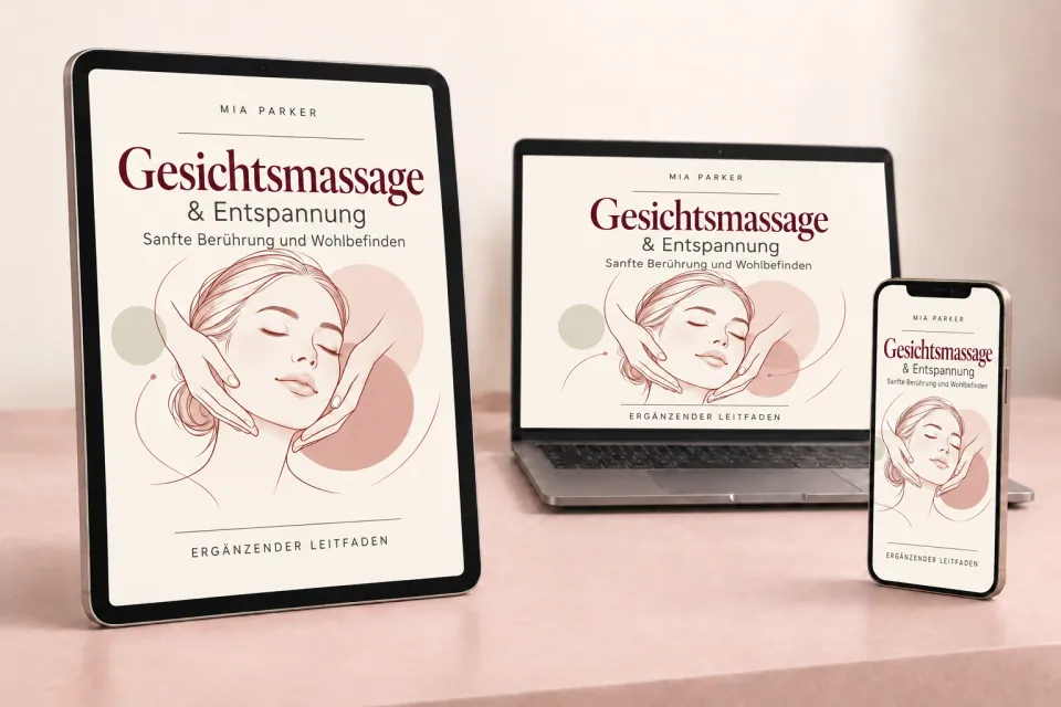 Produktansicht des Leitfadens: Gesichtsmassage: Zeit zum Entspannen auf Tablet, Computer und Smartphone